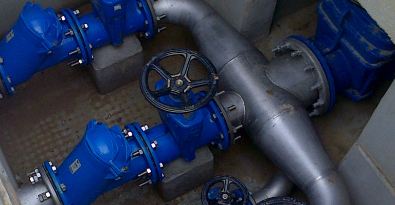 Chambre à vannes d'un poste de relevage réalisé par TP DOC à Toulouse